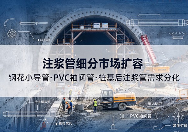 荷塘注浆管细分市场扩容，隧道钢花小导管、PVC 袖阀管、桩基后注浆管需求分化